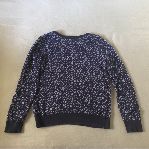 Loft Factory Cheetah Navy Blue/Lavender Sweater - Picture 5 of 5